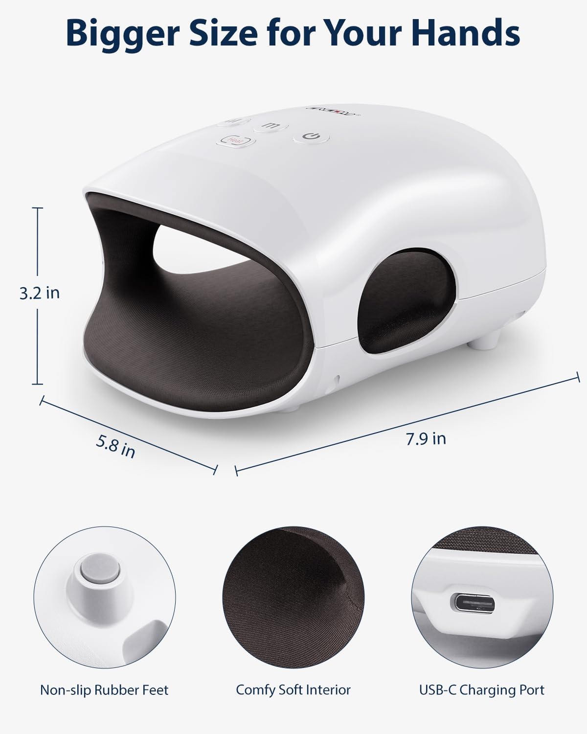 Cordless Hand Massager with Heat and Compression for Arthritis and Carpal Tunnel(FSA or HSA Eligible)