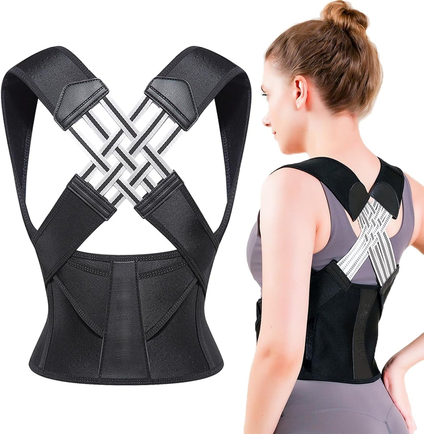 Back Brace Posture Corrector for Women and Men with Spine Vertical Alignment System, Lower Back Pain Relief, Back Straighter Instant Posture Corrector - Scoliosis