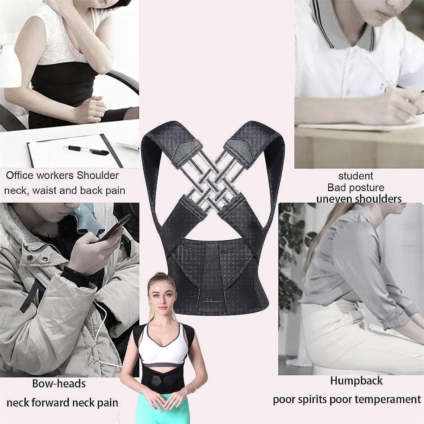 Back Brace Posture Corrector for Women and Men with Spine Vertical Alignment System, Lower Back Pain Relief, Back Straighter Instant Posture Corrector - Scoliosis