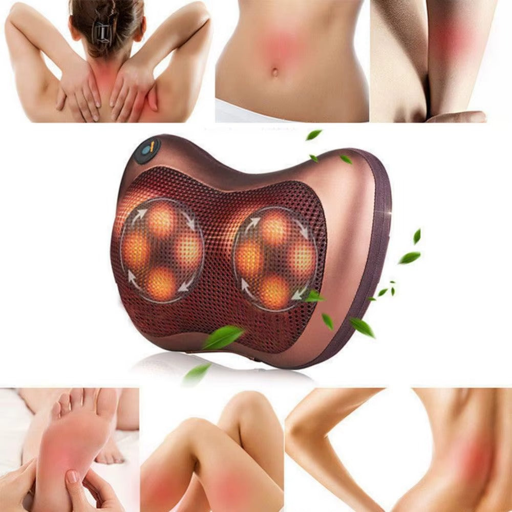 Back Massager with Heat, Shiatsu Back and Neck Massager with Deep Tissue Kneading, Electric Back Massage Pillow for Back, Neck, Shoulders, Legs, Foot, Body Muscle Pain Relief, Use at Home, Car, Office