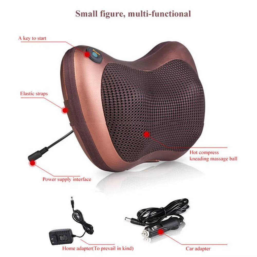 Back Massager with Heat, Shiatsu Back and Neck Massager with Deep Tissue Kneading, Electric Back Massage Pillow for Back, Neck, Shoulders, Legs, Foot, Body Muscle Pain Relief, Use at Home, Car, Office
