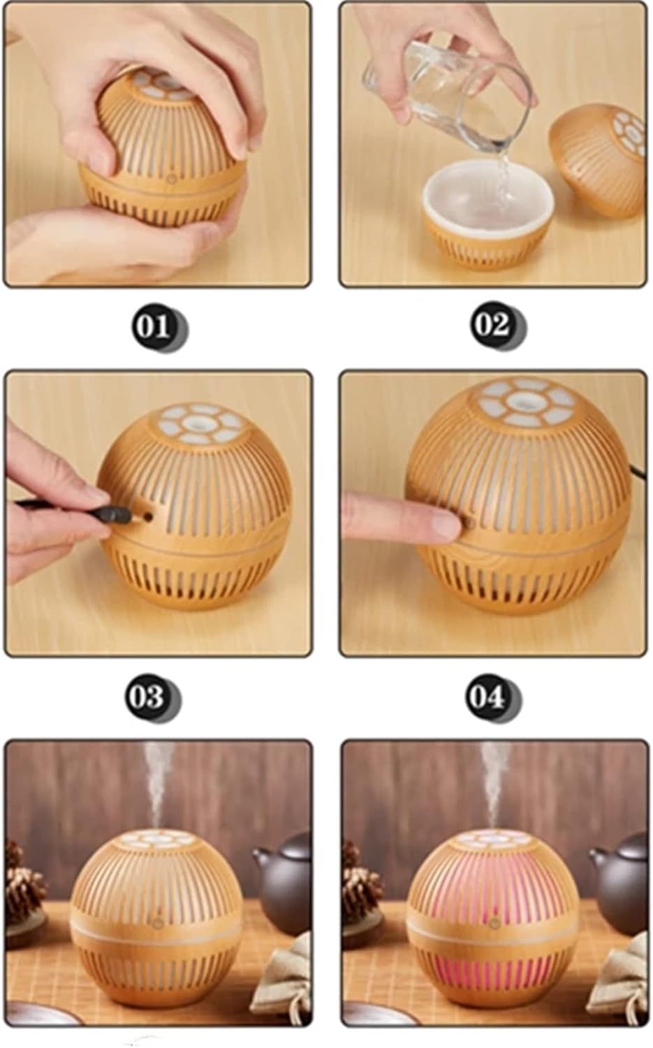 Ultrasonic Essential Oil Diffuser 7 Color Light Wtrtr 150ml