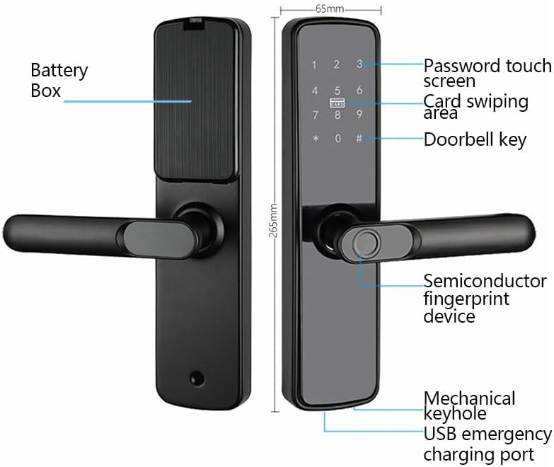 Seocsing Smart Door Lock Fingerprint 5 in 1 Keyless Entry Bluetooth Lock Keypad Door lock