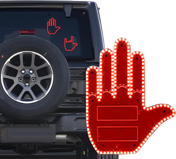 Hand Light for Car,Road Rage Hand Led Sign for Car,Light Up Hand Gesture Light for Cars Window,Glo Gesture with Remote,