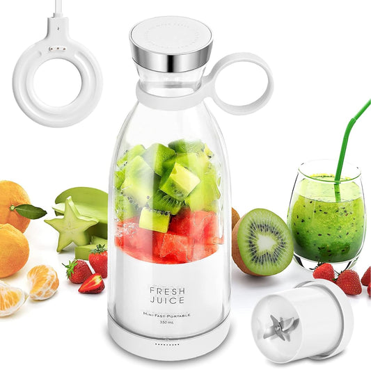 Portable Personal Mini Blender for Women: 11.8 fl oz Small Smoothie Juicer Cup for Shakes and Baby Food with Wireless Charging - Ideal for Moms & Commuters