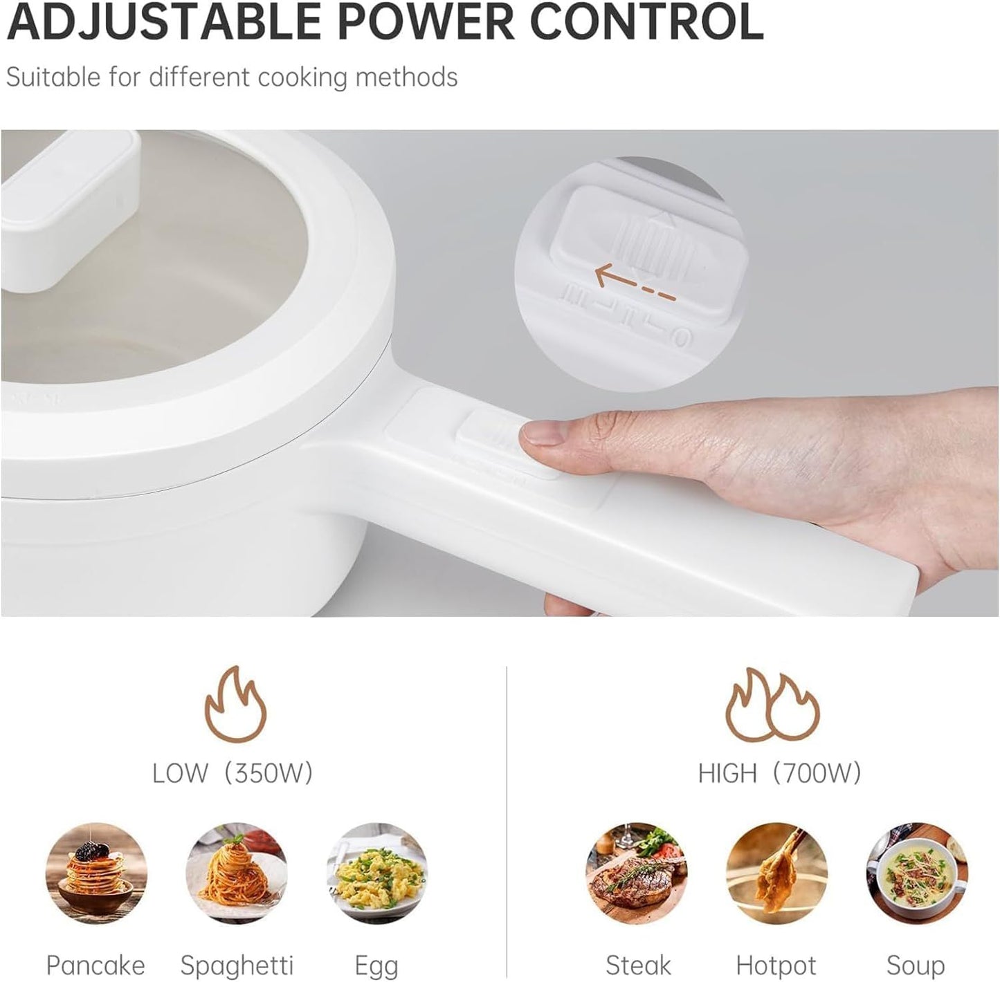 Electric Hot Pot with Steamer & Temperature Control - Non-Stick Electric Cooker